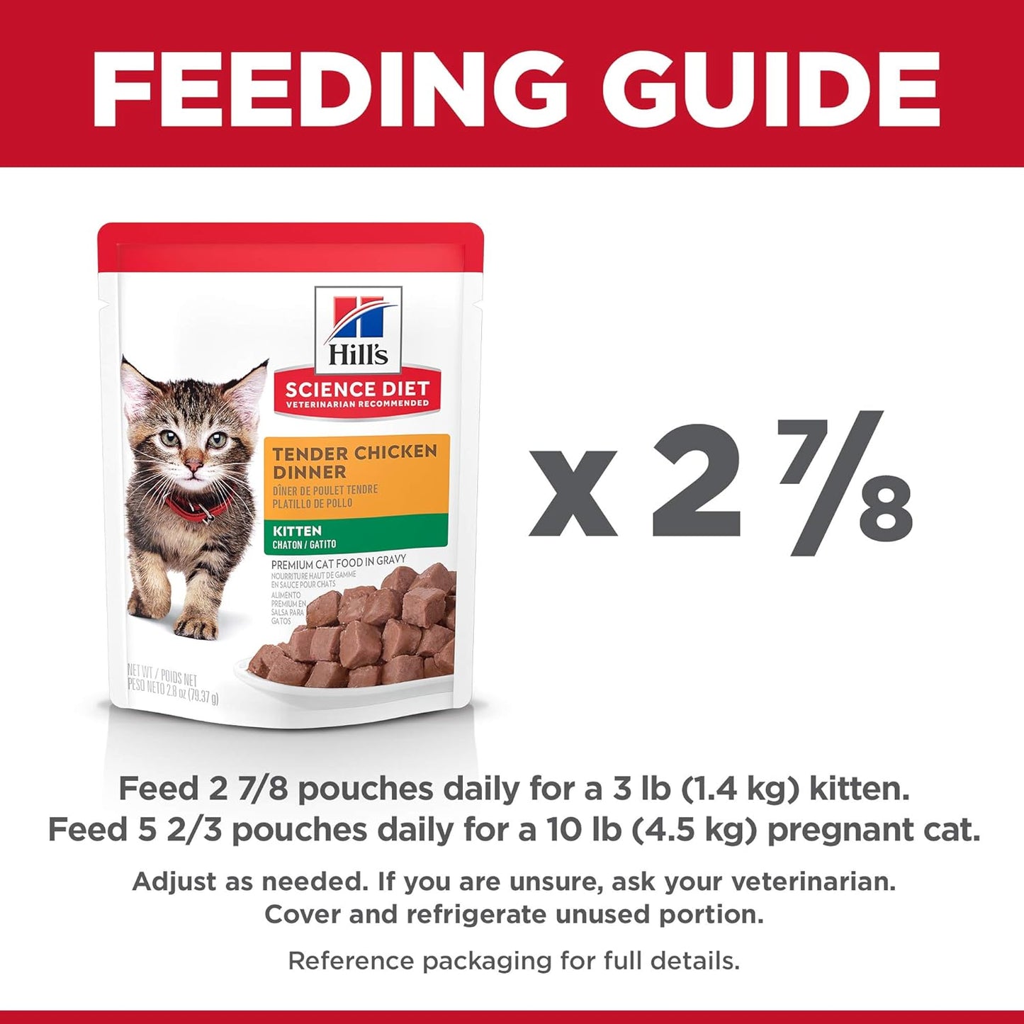 Hill's Science Diet Kitten Wet Cat Food Pouches, Chicken Recipe, 2.8 Ounce, 24-Pack - Wet Cat Food Hill's Science