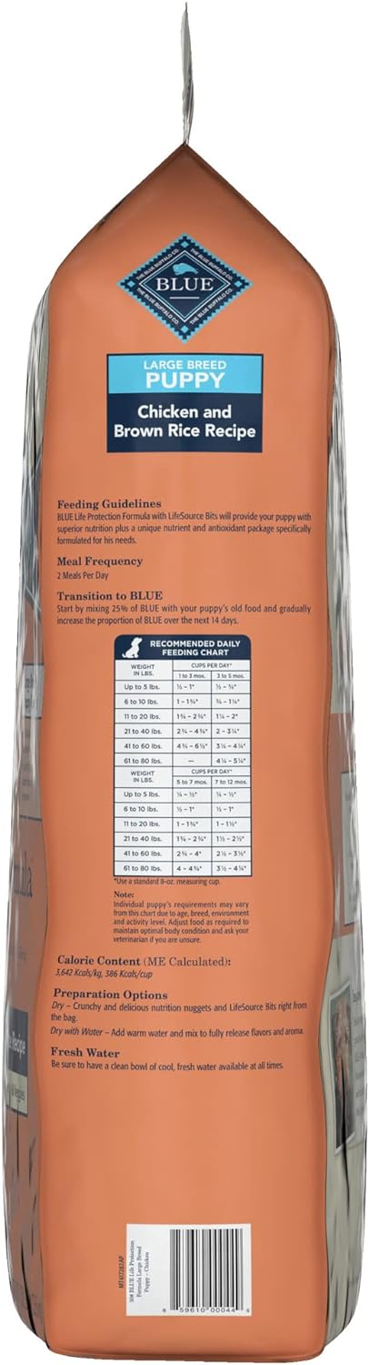 Blue Buffalo Life Protection Formula Natural Puppy Large Breed Dry Dog Food, Chicken & Brown Rice