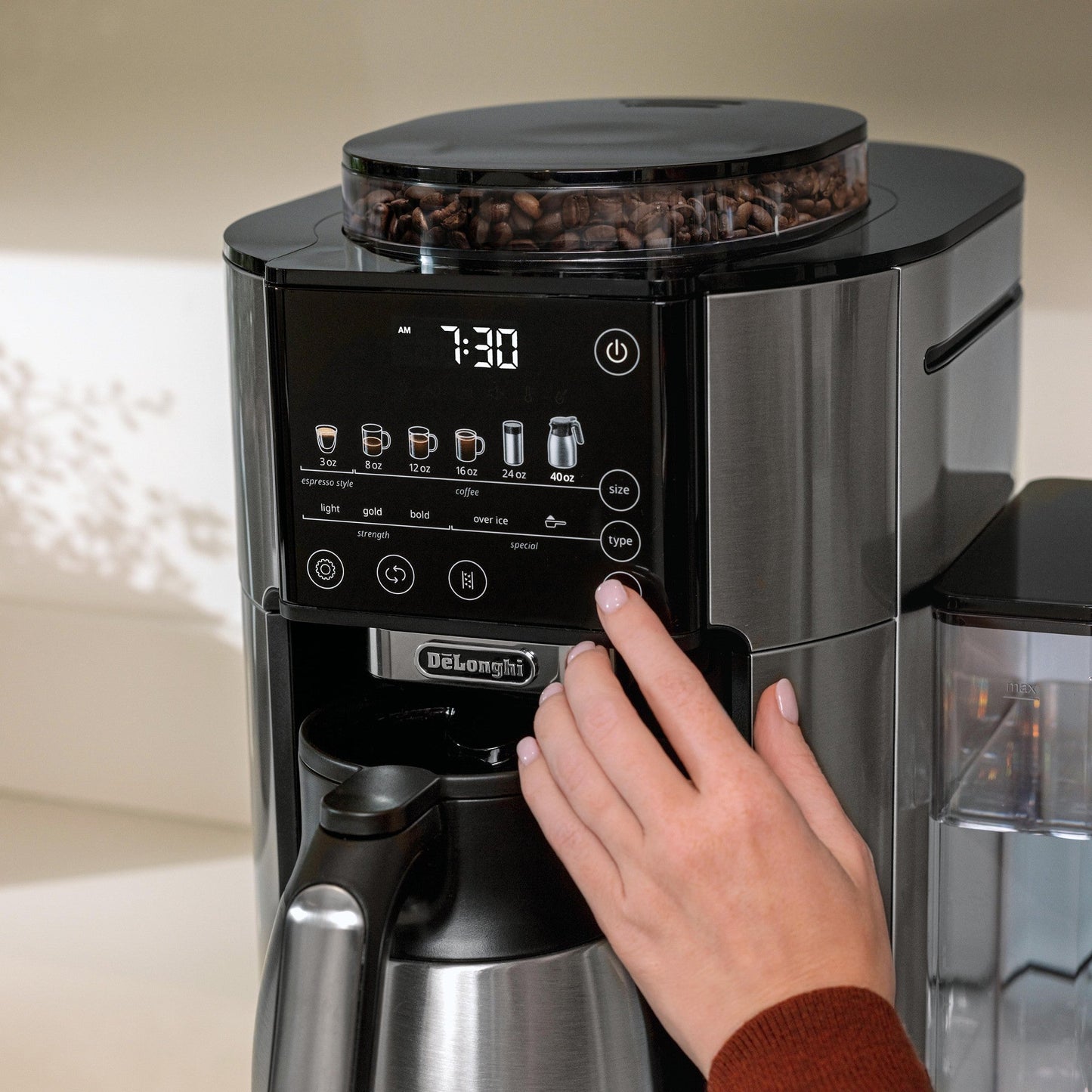 De'Longhi TrueBrew Automatic Coffee Maker with Bean Extract Technology + Thermal Carafe