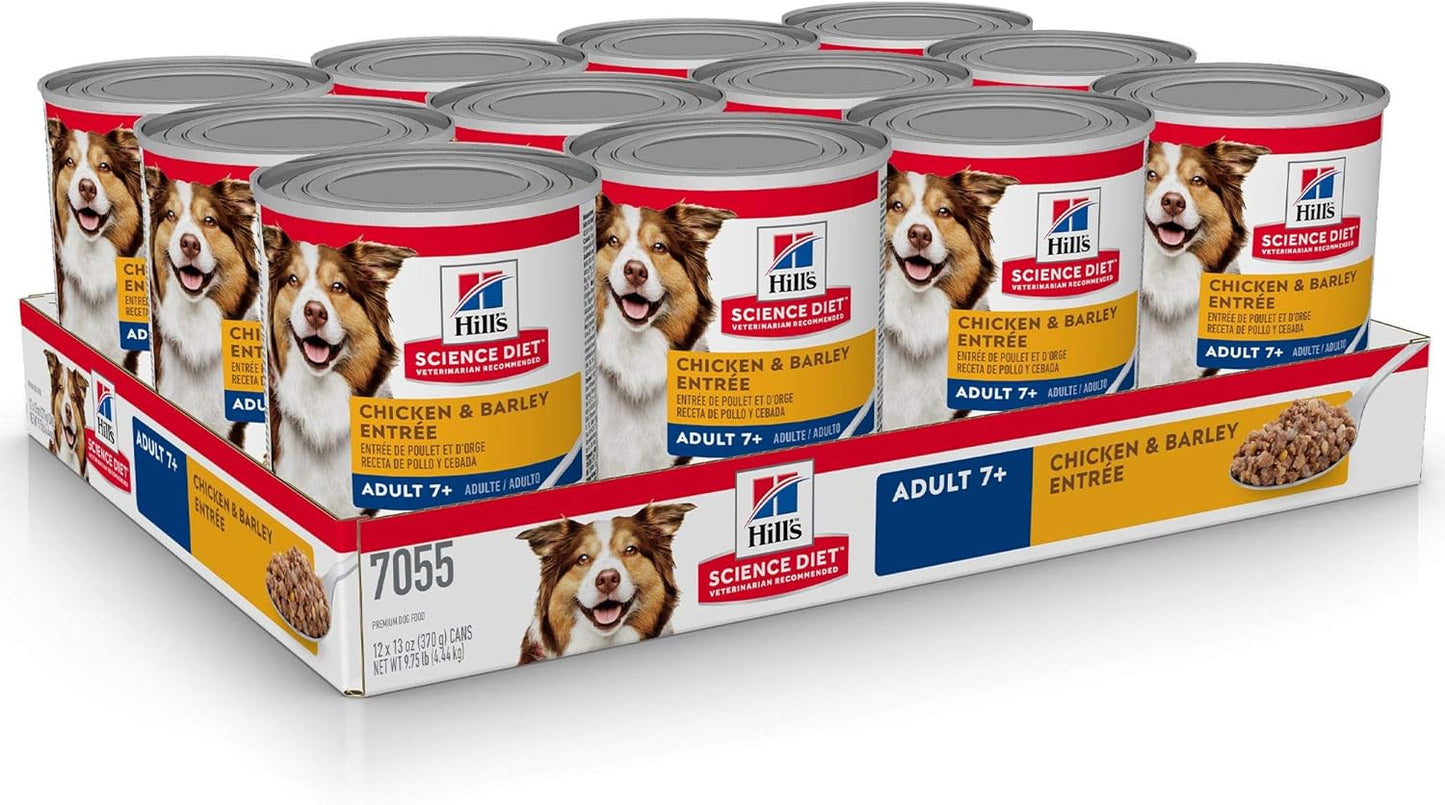 Hill's Science Diet Adult 7+ Chicken & Barley Entree Canned Dog Food, 13 oz, 12-Pack - Wet Dog Food Hill's Science