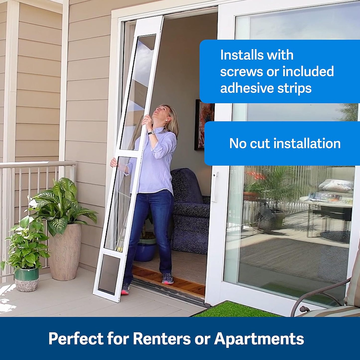 PetSafe 2-Piece Fits Sliding Glass Pet Door 76" - 81" Cat and Dog Door