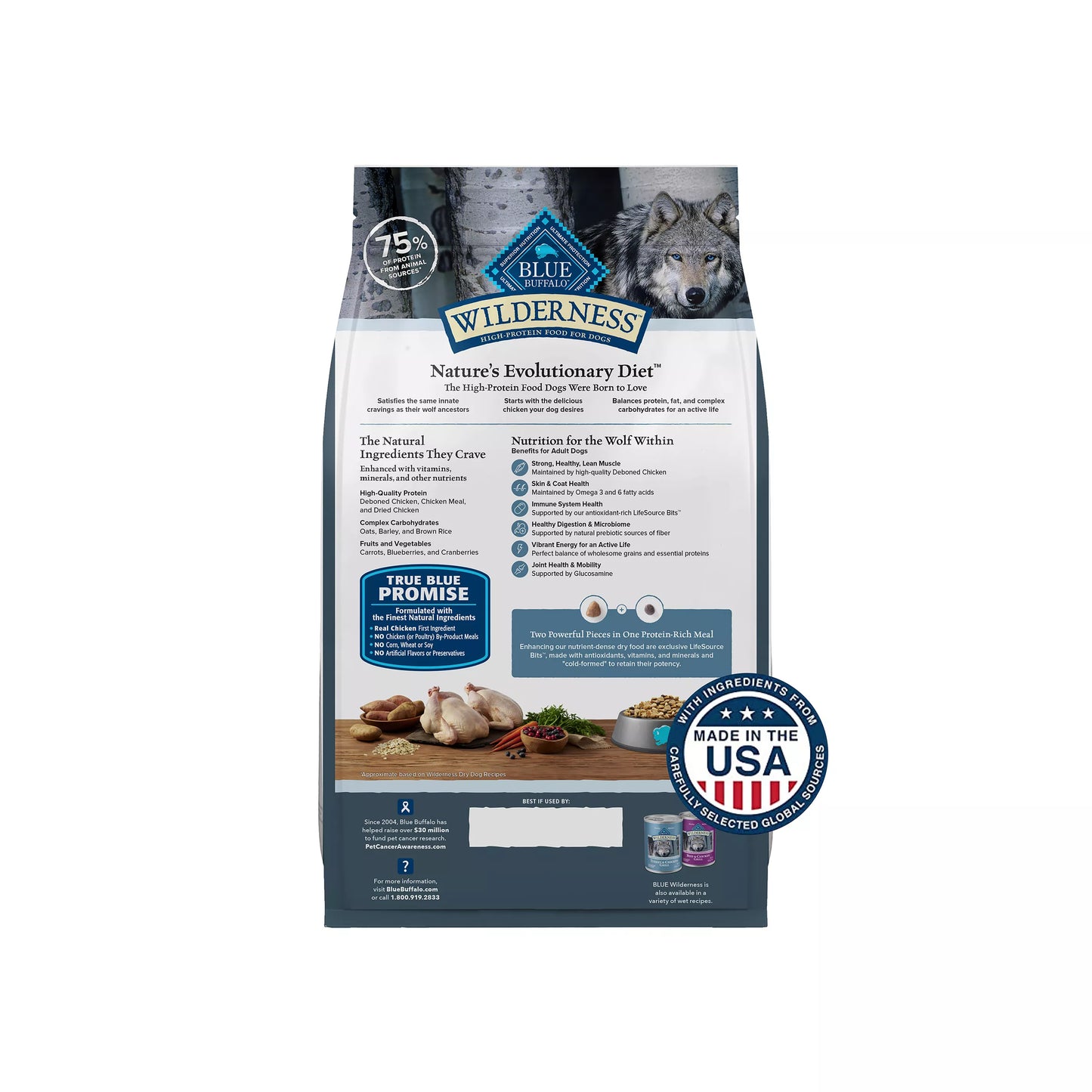 Blue Buffalo Wilderness Nature's Evolutionary Diet Adult Dry Dog Food - Chicken