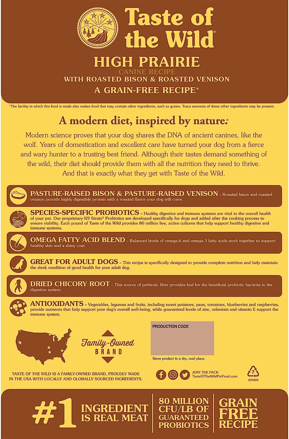 Taste of the Wild High Prairie Grain-Free Roasted Bison & Venison Dry Dog Food - Dry Dog Food Taste of the Wild