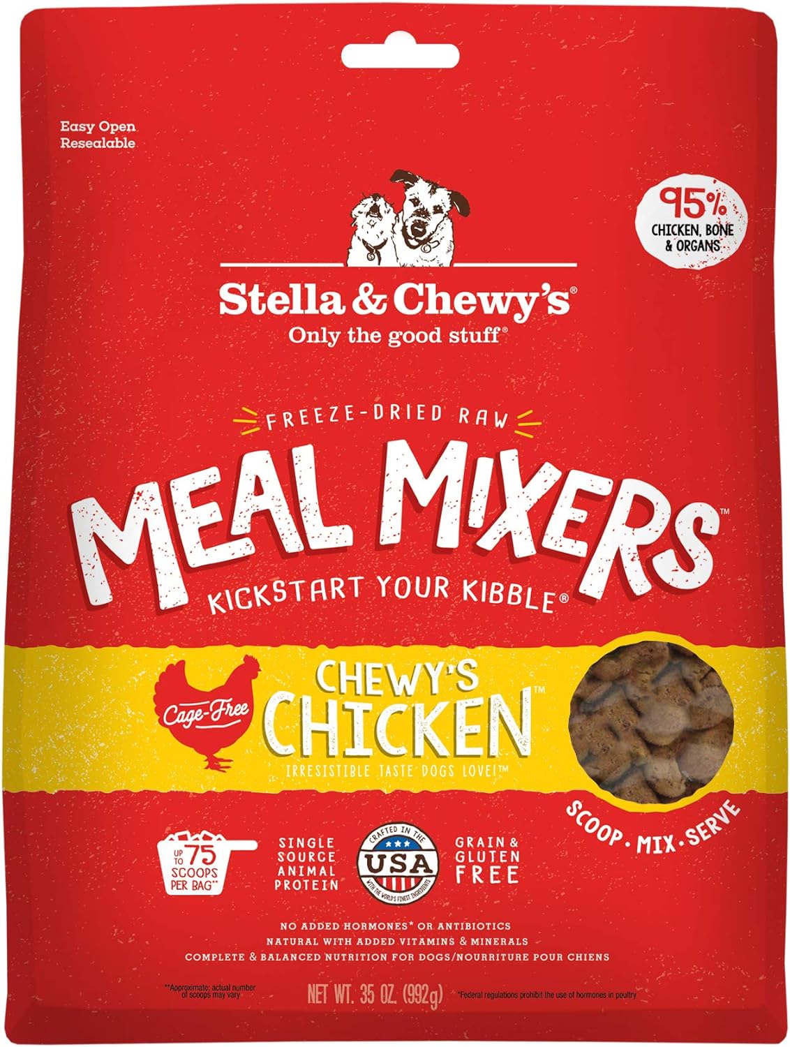 Stella & Chewy's Freeze Dried Raw Chewy's Chicken Meal Mixers High Protein Dry Dog Food Topper - Dry Dog Food Stella & Chewy's