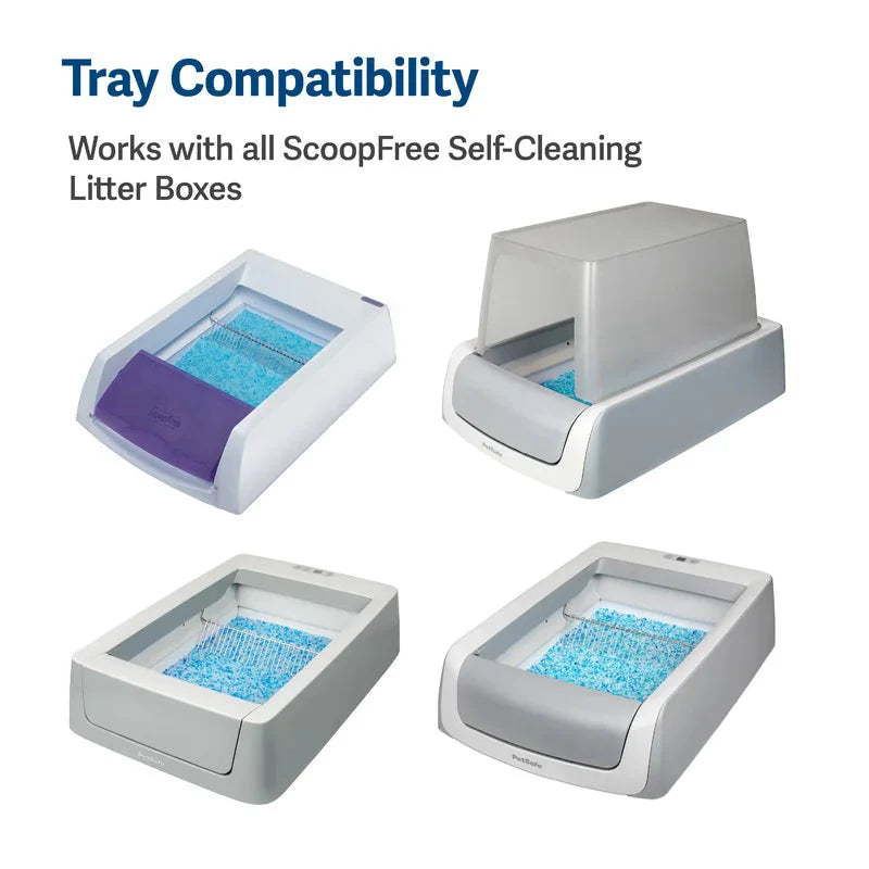 PetSafe ScoopFree Blue/White Crystal Cat Litter Tray Refills, 3 Pack - Crystal Cat Litter Tray Refills PetSafe