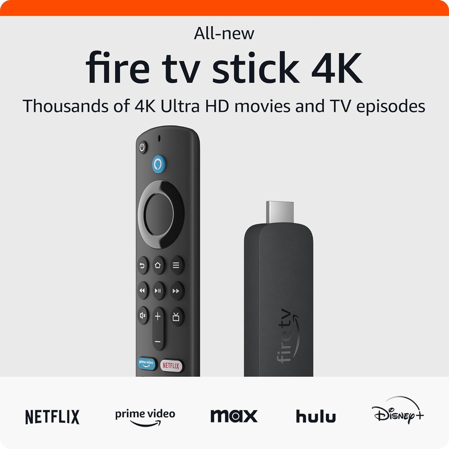 Amazon Fire TV Stick with 4K Ultra HD Streaming Media Player and Alexa Voice Remote (2023)
