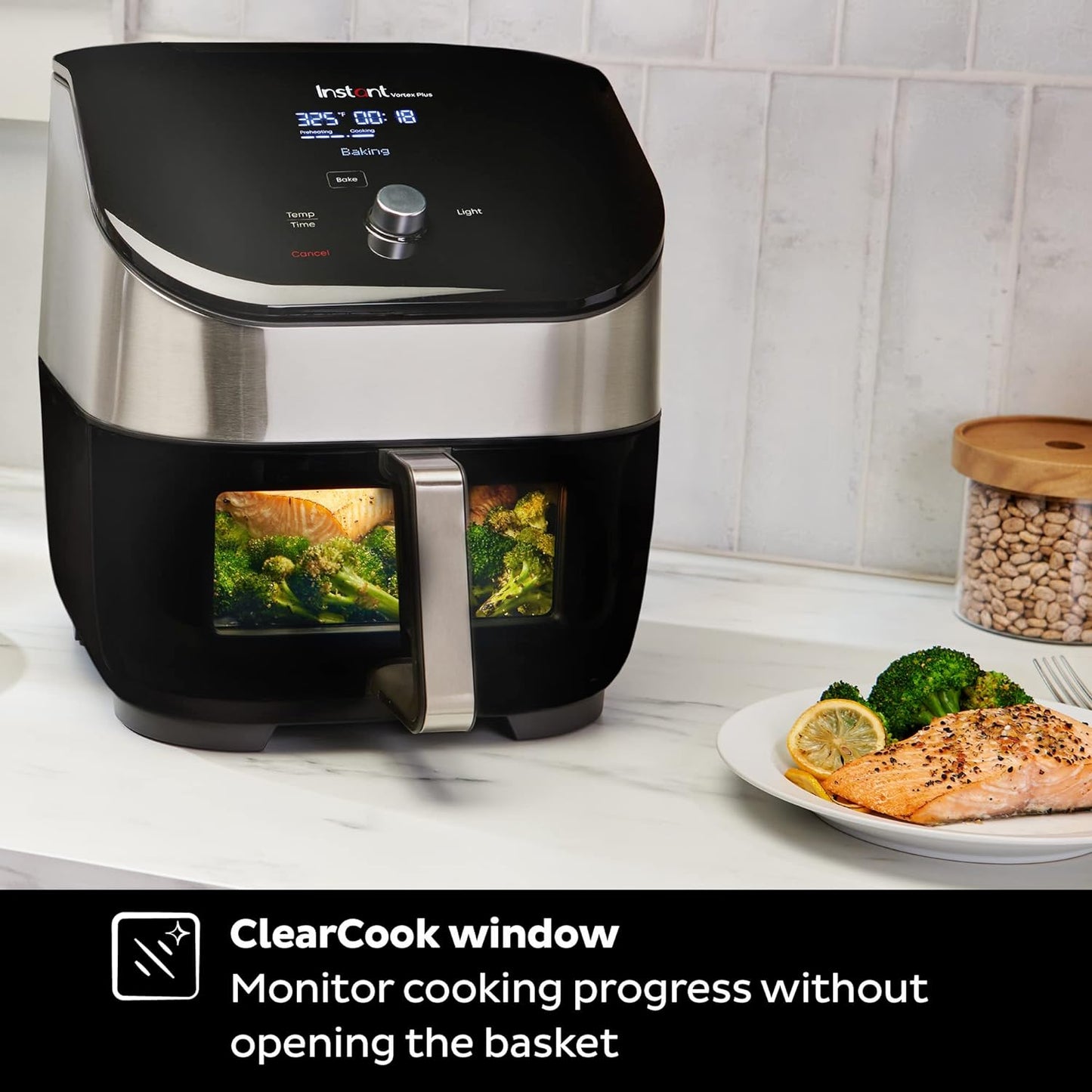 Instant Vortex Plus 6QT Air Fryer ClearCook + OdorErase 6-in-1 Functions