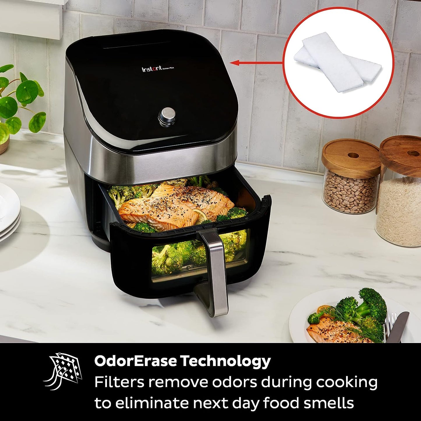 Instant Vortex Plus 6QT Air Fryer ClearCook + OdorErase 6-in-1 Functions