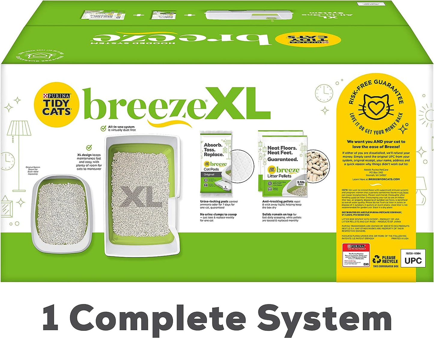 Purina Tidy Cats BREEZE XL Litter Box System Starter Kit With Pellets & Pads - Litter Box Purina Tidy Cats