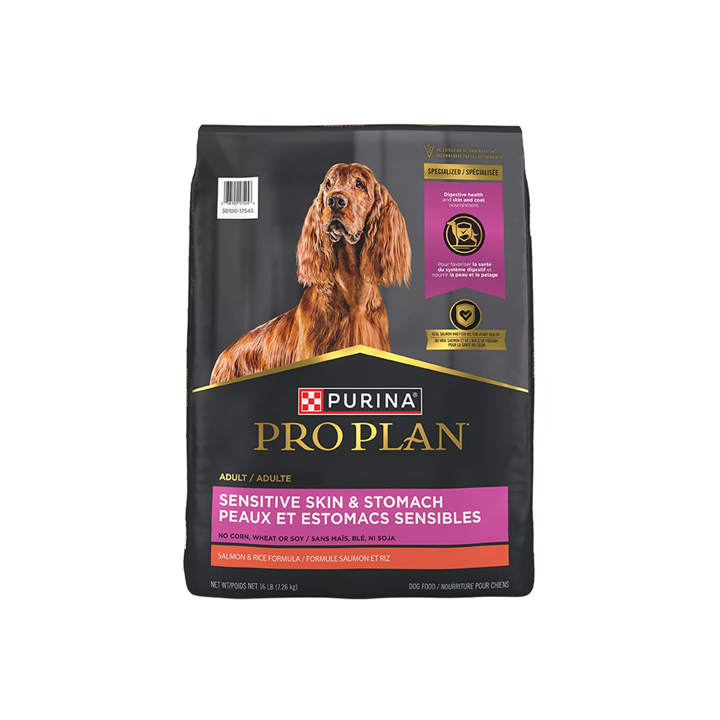Purina Pro Plan Sensitive Skin & Stomach Adult Dry Dog Food - Salmon & Rice, No Corn, Wheat or Soy