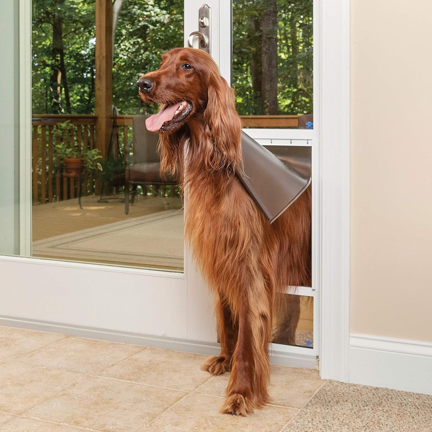 PetSafe 1-Piece Sliding White Glass Pet Door for Dogs & Cats, 96" Adjustable Height