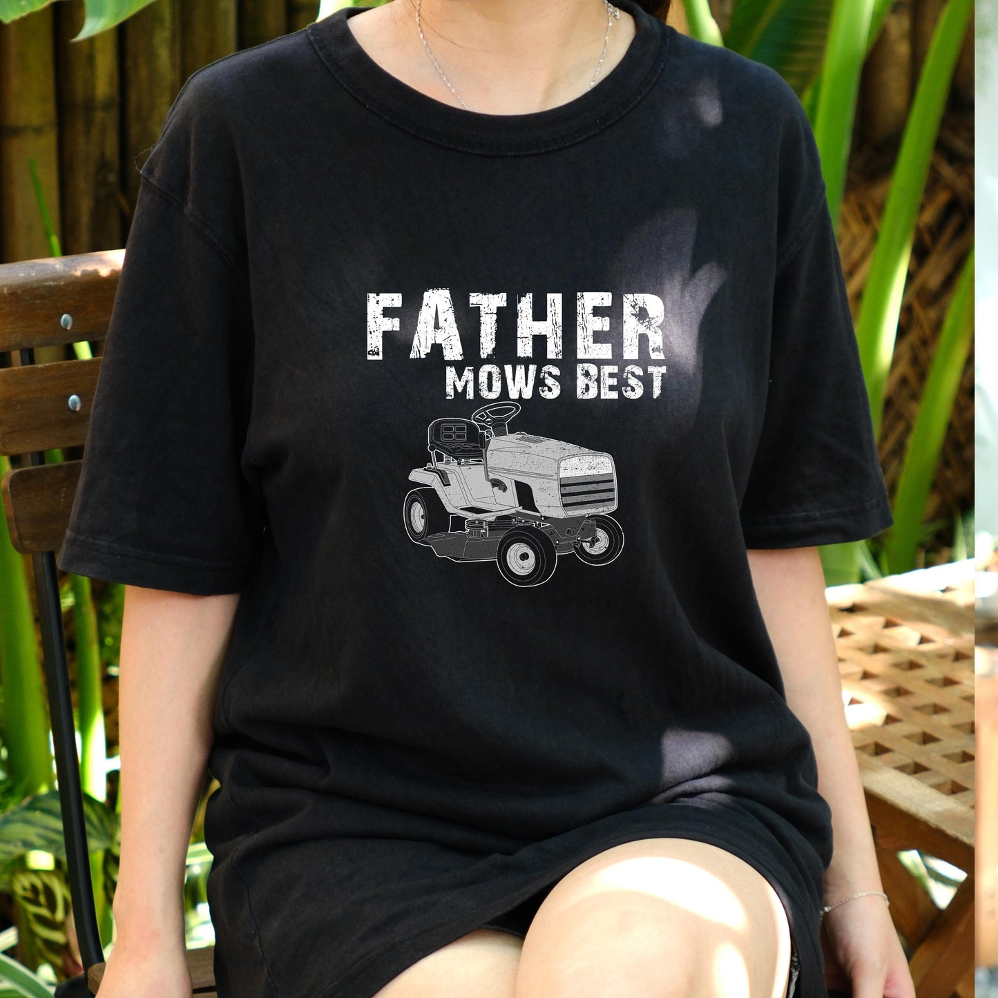 Father Mows Best Shirt, Funny Lawn Mower Dad Tee, Grass Cutting Joke T-Shirt, Father’s Day Gift for Him, Yard Work Dad Humor Tee