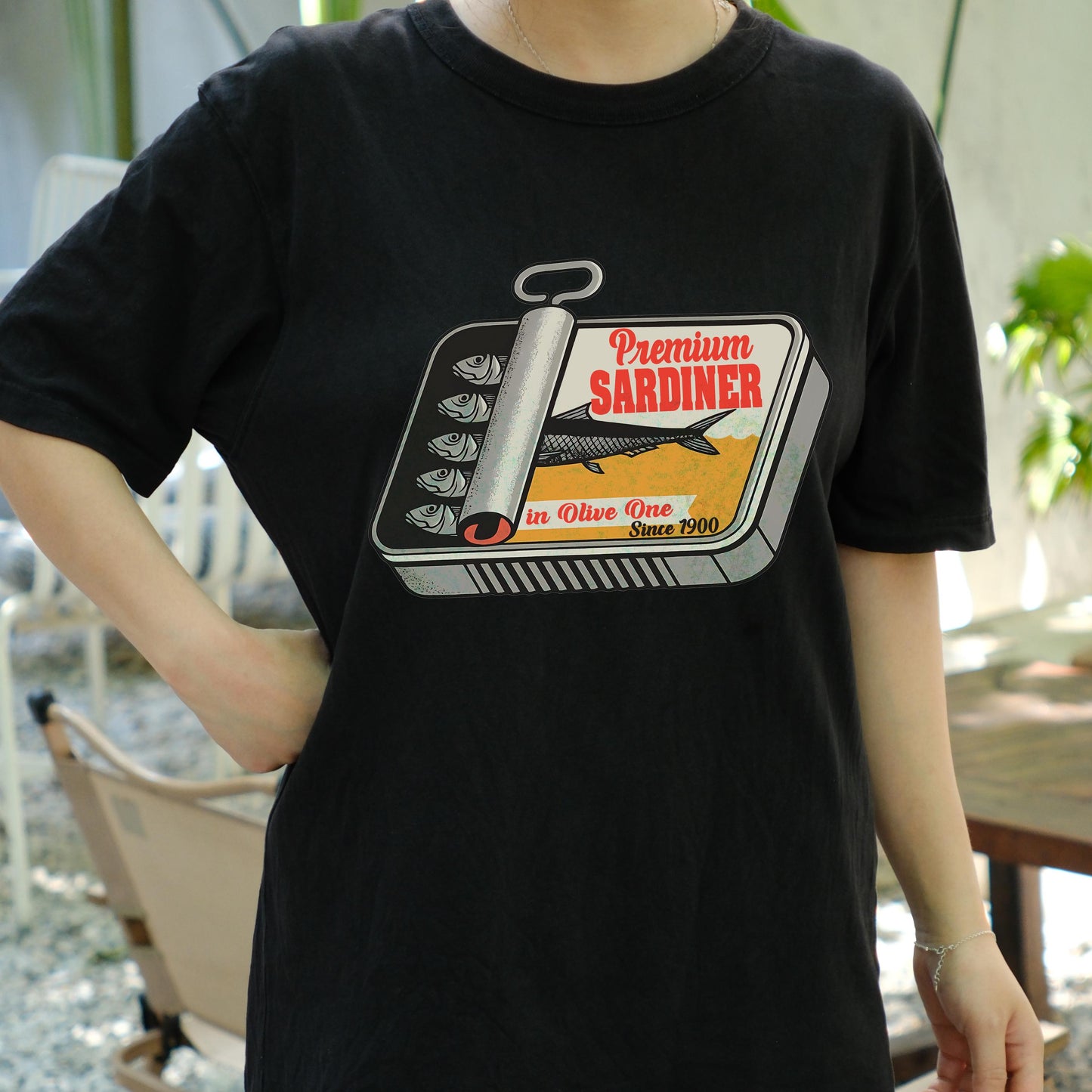 Premium Sardine Shirt, Funny Retro Fish Can Tee, Vintage Food Graphic T-Shirt, Quirky Ocean Aesthetic Tee, Ironic Seafood Lover Gift