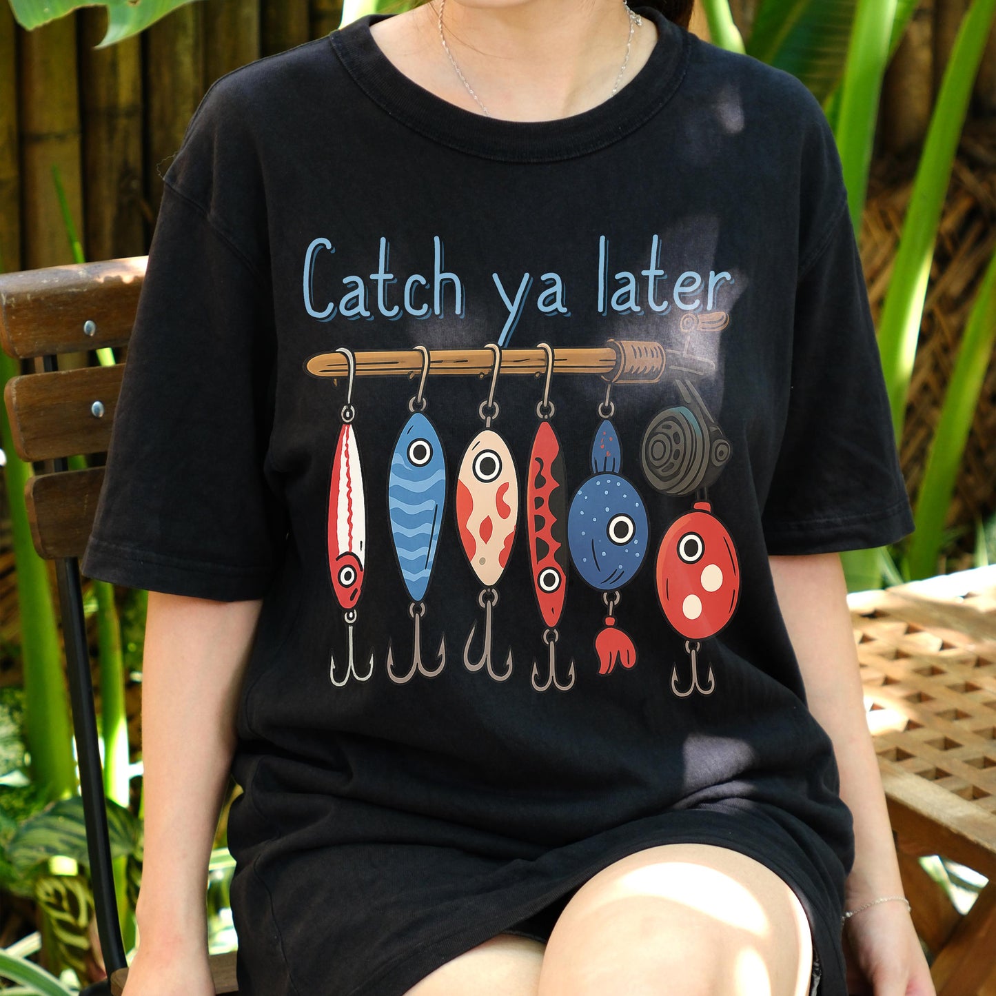 Catch Ya Later Fishing Shirt, Funny Lure Tee for Fishermen, Cartoon Hook Shirt, Fisherman Dad Gift, Outdoor Lake Trip T-Shirt for Him