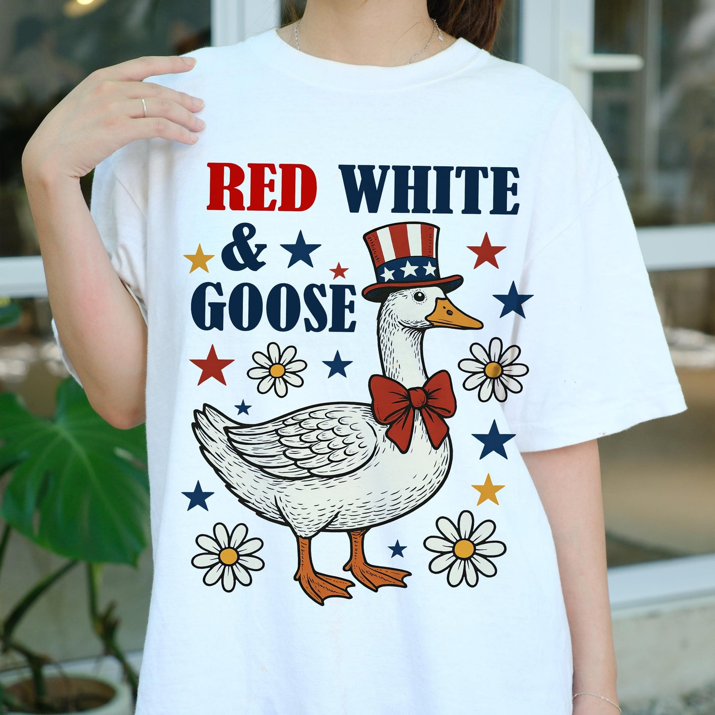 Funny 4th of July Goose Shirt, Red White and Goose Tee, Patriotic Animal Shirt, Independence Day Outfit, USA Party T-Shirt Gift