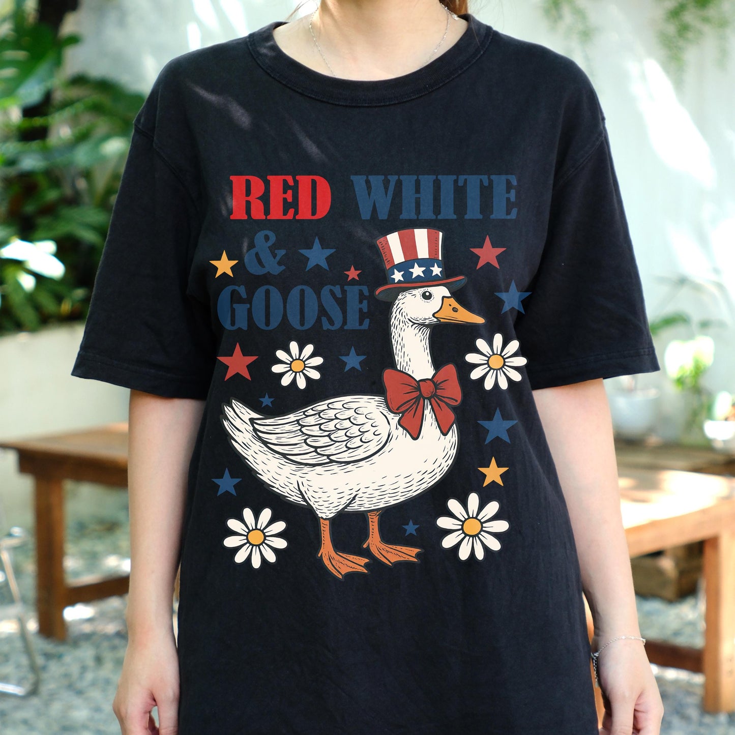 Funny 4th of July Goose Shirt, Red White and Goose Tee, Patriotic Animal Shirt, Independence Day Outfit, USA Party T-Shirt Gift