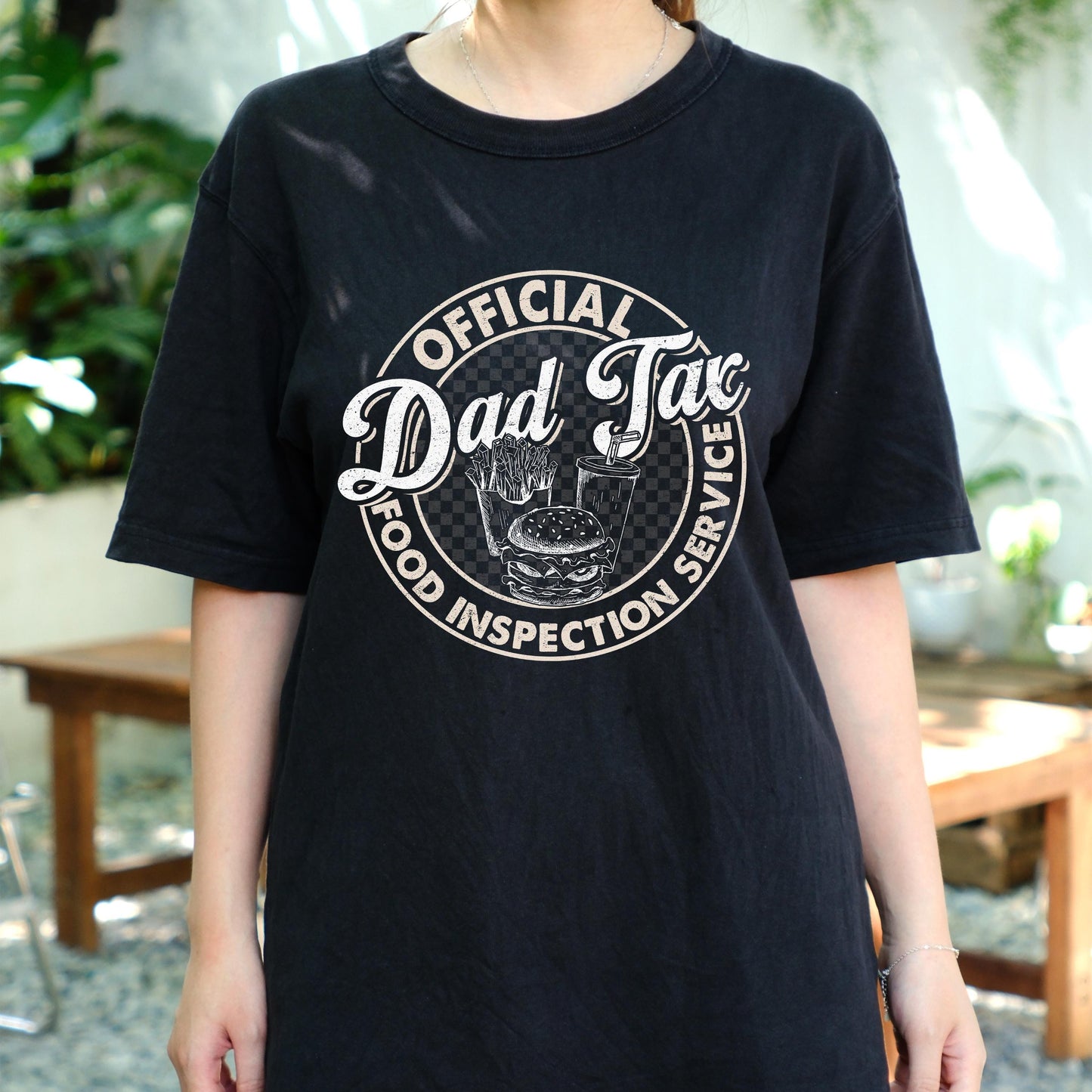 Official Dad Tax Shirt, Funny Fatherhood Food Tee, Burger Fries Snack Inspector Shirt, Dad Joke T-Shirt, Father’s Day Gift for Him