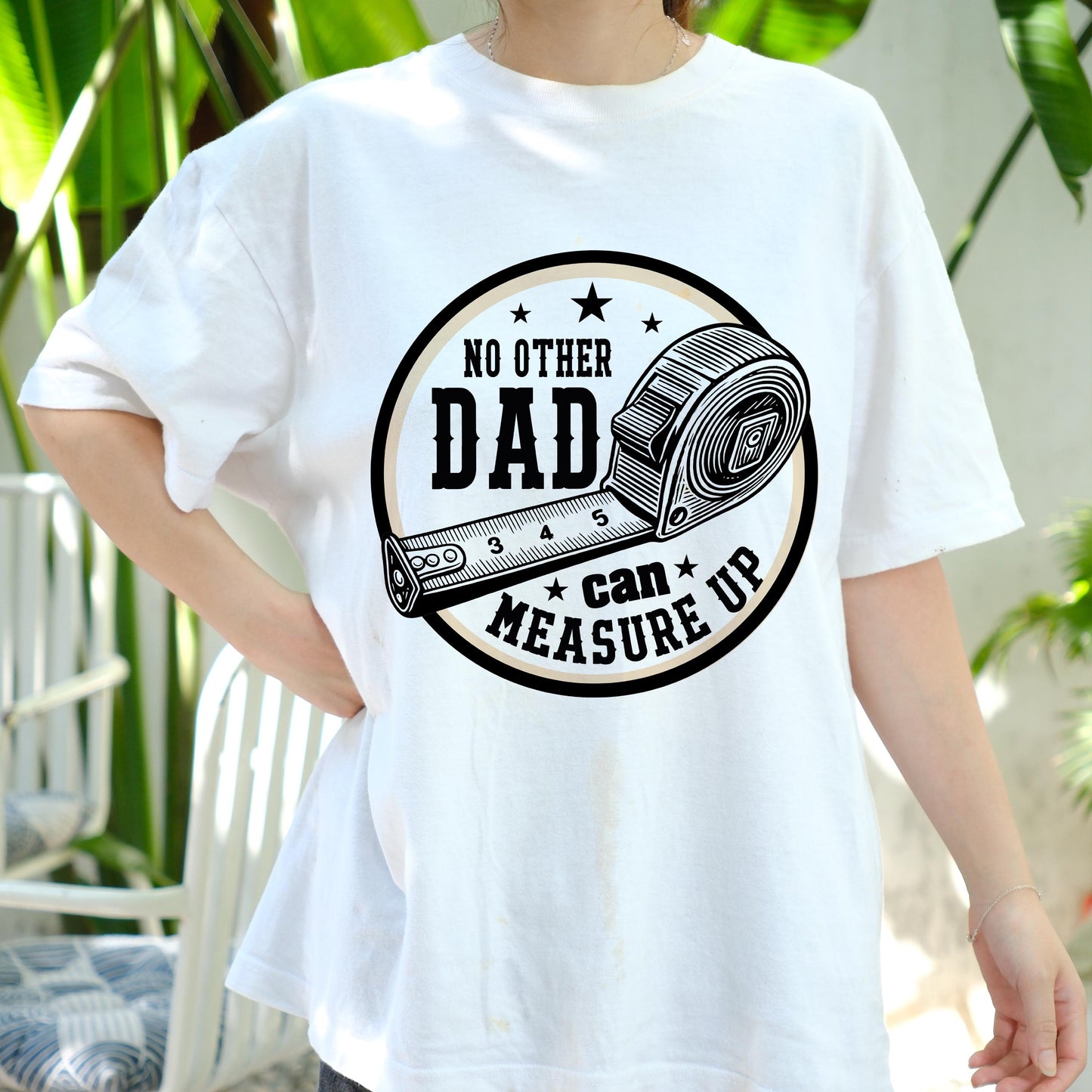 No Other Dad Can Measure Up Shirt, Funny Father’s Day Tee, Tape Measure Dad Joke Shirt, Handy Dad Gift, DIY Tool T-Shirt for Him