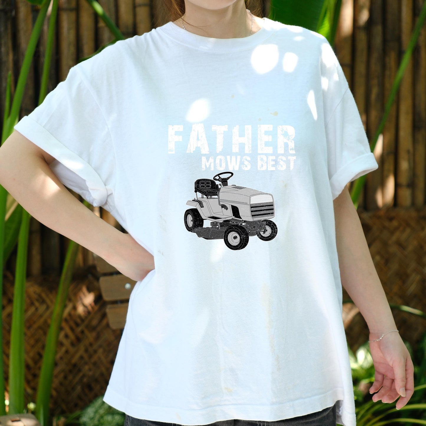 Father Mows Best Shirt, Funny Lawn Mower Dad Tee, Grass Cutting Joke T-Shirt, Father’s Day Gift for Him, Yard Work Dad Humor Tee