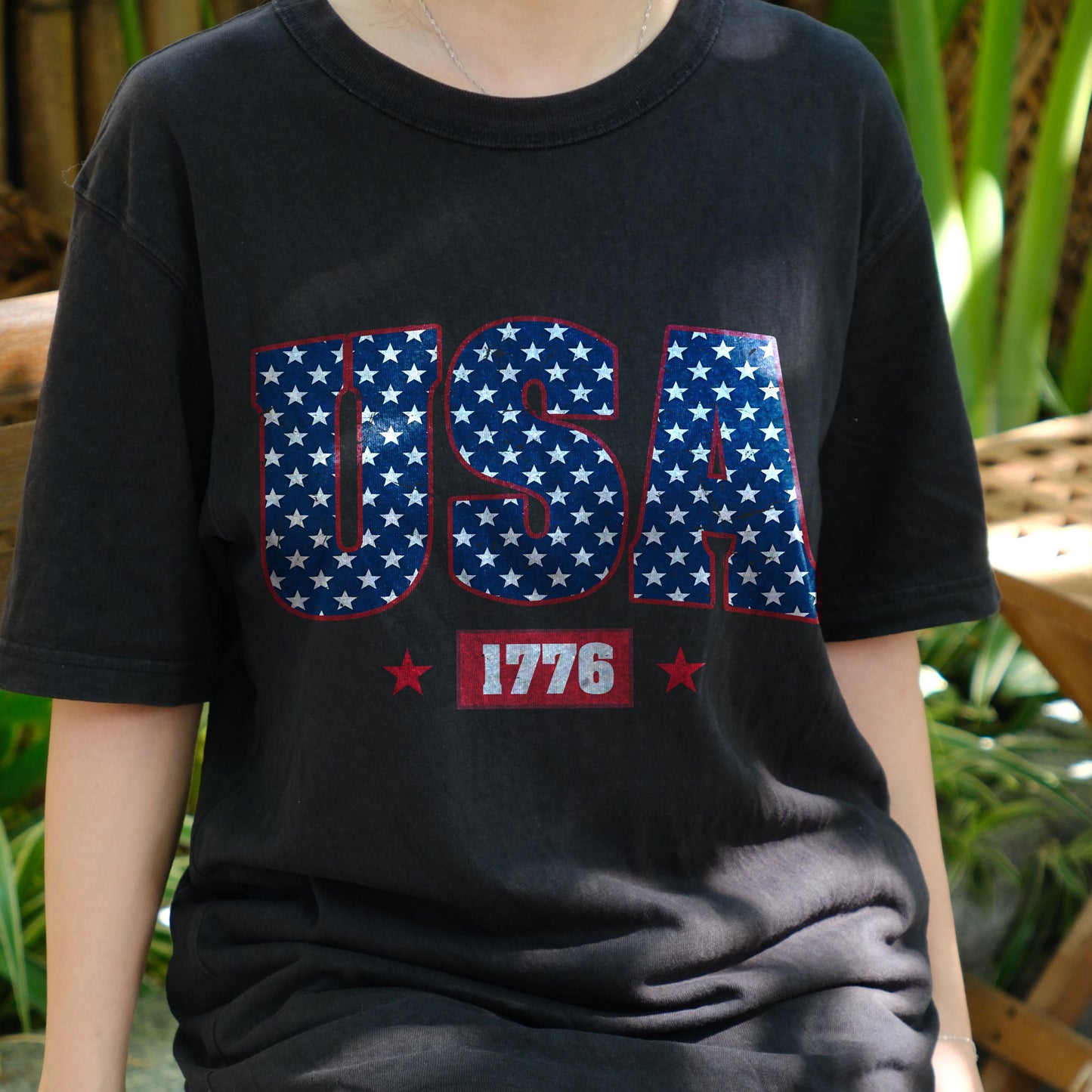 USA 1776 Shirt, Patriotic American Flag Stars Tee, Vintage 4th of July T-Shirt, Independence Day Outfit, Freedom Graphic USA Top