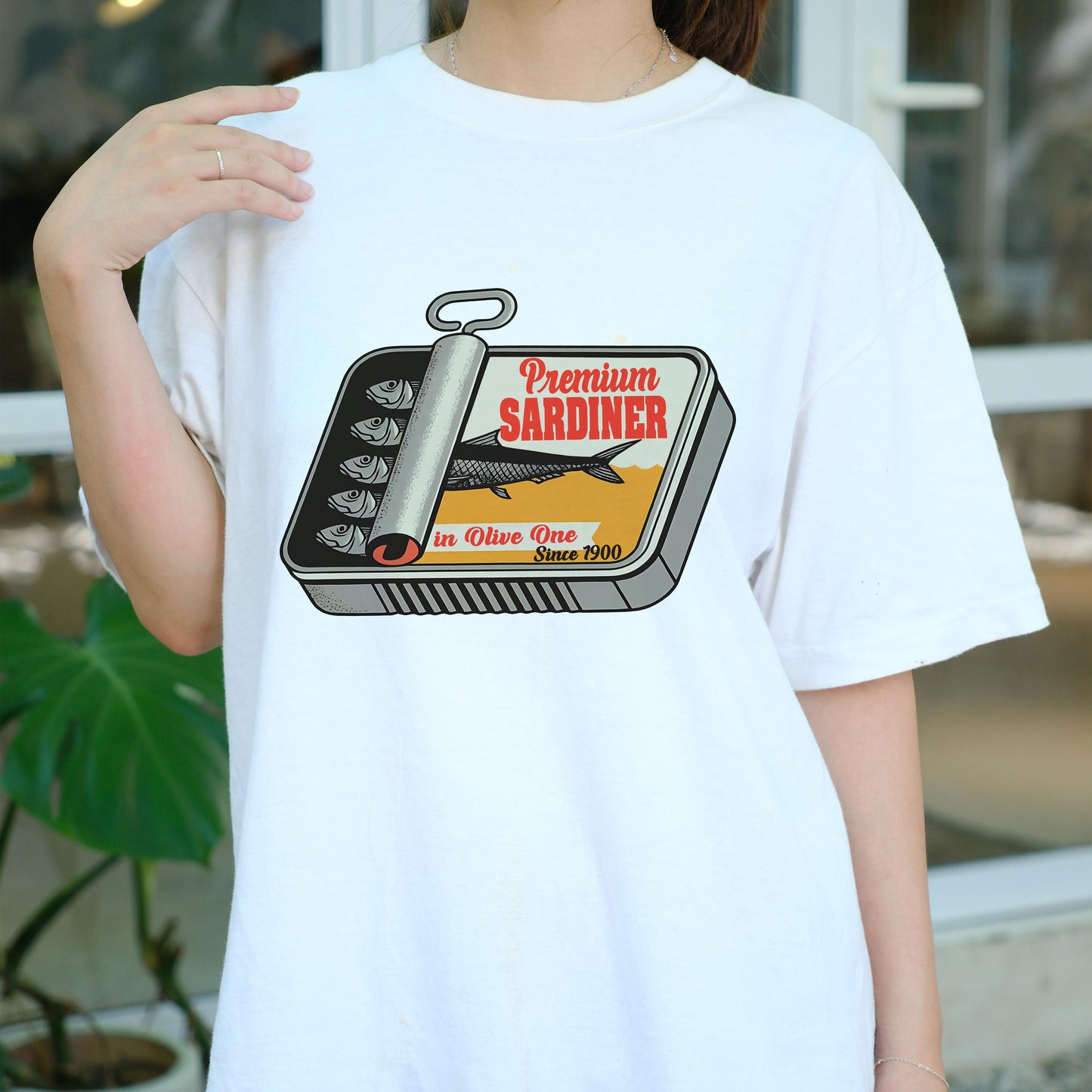 Premium Sardine Shirt, Funny Retro Fish Can Tee, Vintage Food Graphic T-Shirt, Quirky Ocean Aesthetic Tee, Ironic Seafood Lover Gift