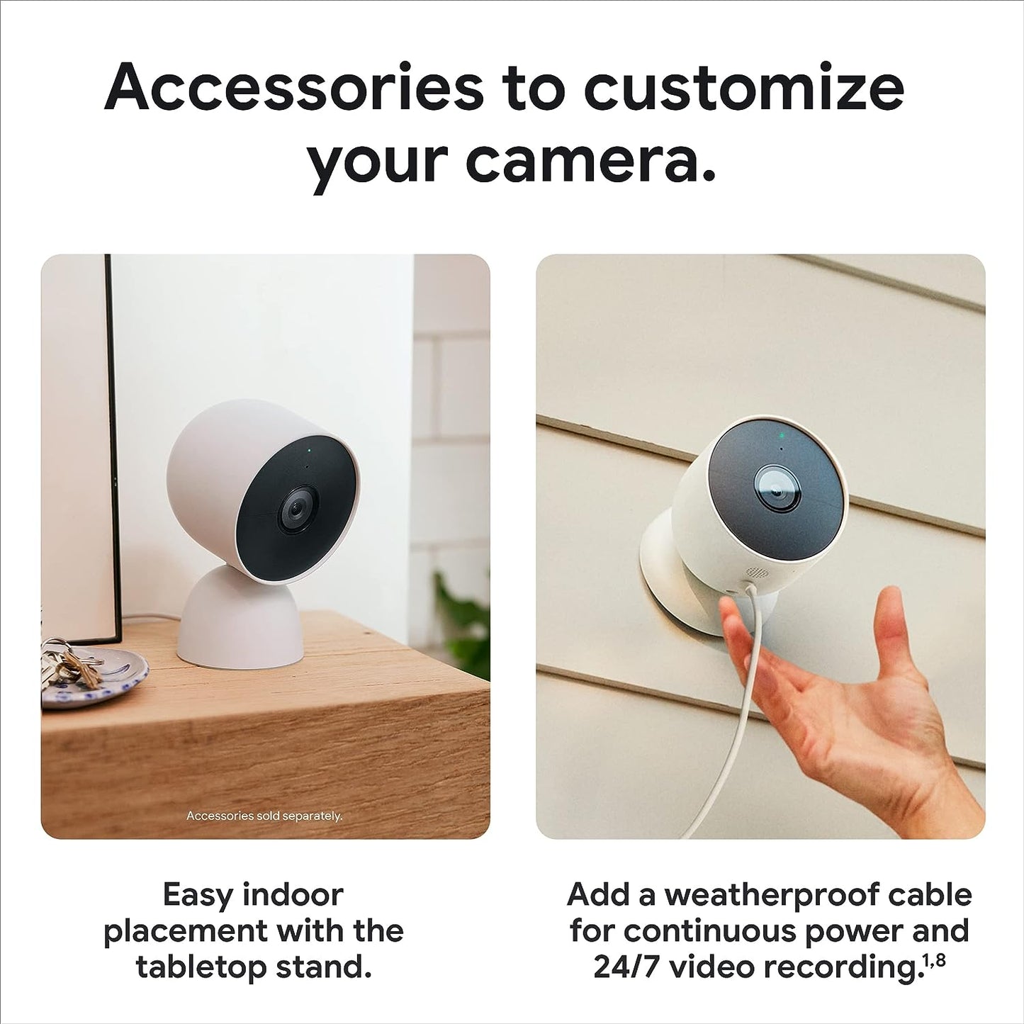 Google Nest Cam Outdoor/Indoor Security Camera with Wireless Battery - White