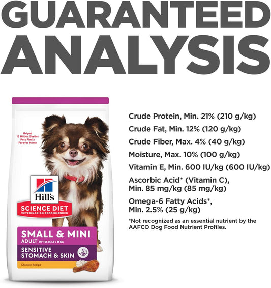 Hill's Science Diet Adult Sensitive Stomach & Skin Small & Mini Chicken Recipe Dry Dog Food