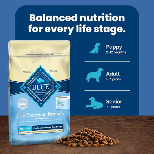 Blue Buffalo Puppy Dry Dog Food Life Protection Formula Natural Chicken & Brown Rice