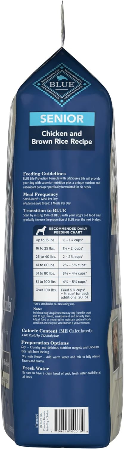 Blue Buffalo Life Protection Formula Natural Senior Dry Dog Food, Chicken & Brown Rice