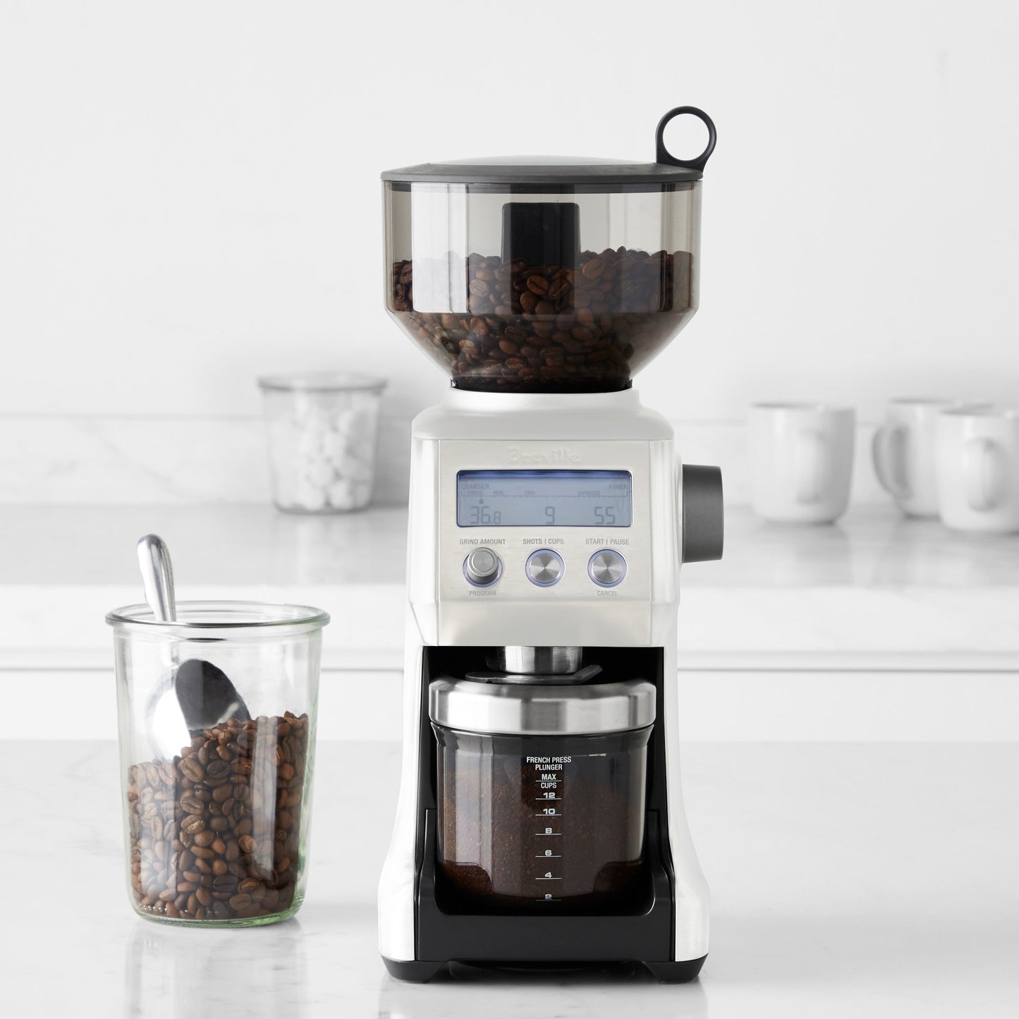 Breville Smart Grinder Pro Coffee Bean Grinder, Stainless Steel BCG820BSS