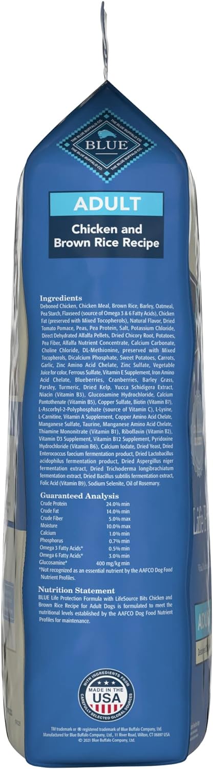 Blue Buffalo Life Protection Formula Natural Adult Dry Dog Food, Chicken & Brown Rice