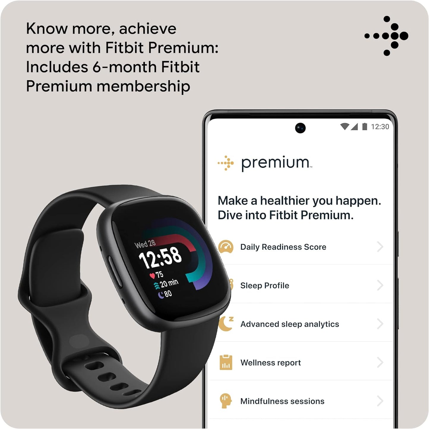 Fibit Versa 4 Fitness Smartwatch Aluminum