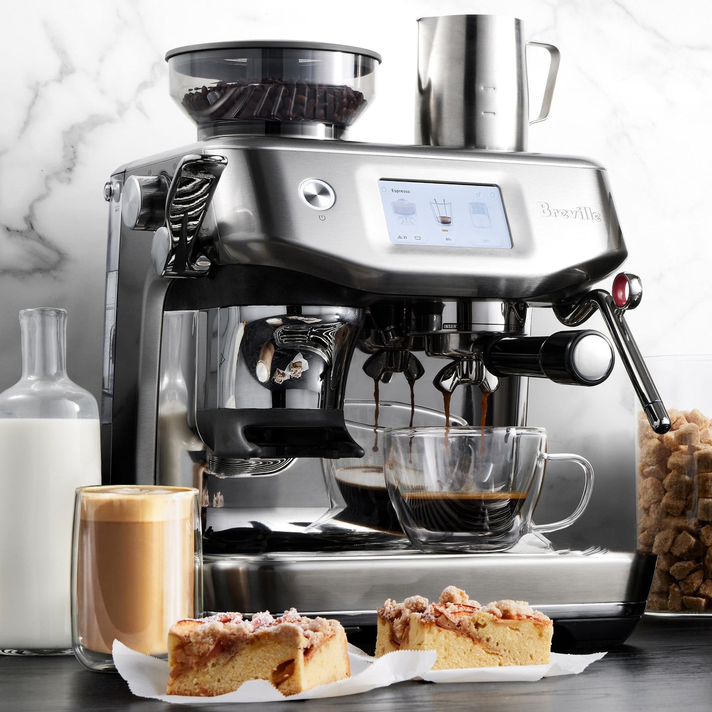 Breville Barista Touch Impress Espresso Machine with Grinder, BES881BSS
