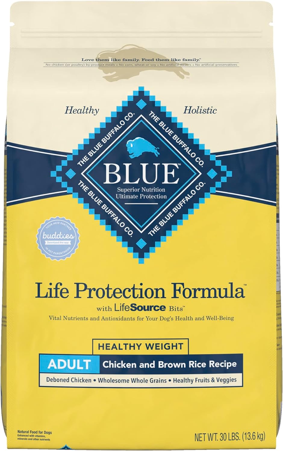 Blue Buffalo Life Protection Formula Natural Adult Healthy Weight Dry Dog Food, Chicken and Brown Rice -  Dry Dog Food Blue Buffalo