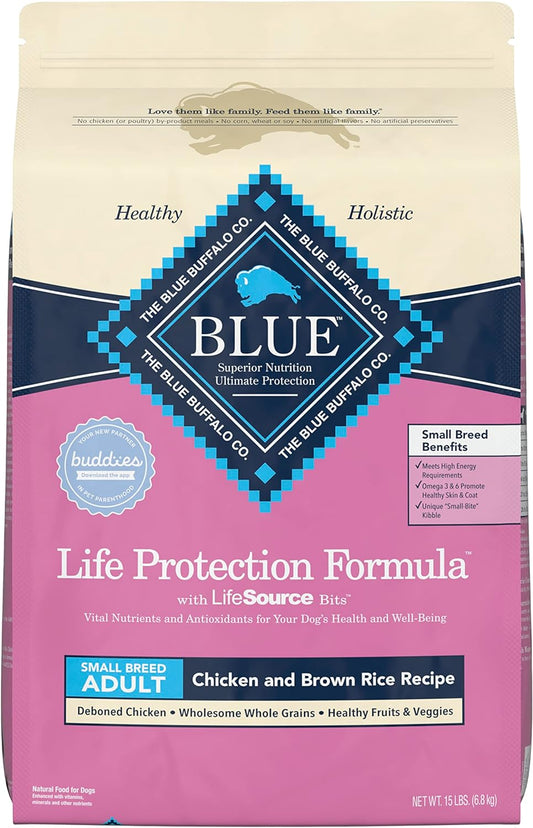 Blue Buffalo Small Breed Adult Dry Dog Food, Life Protection Formula, Natural Chicken & Brown Rice Flavor -  Dry Dog Food Blue Buffalo