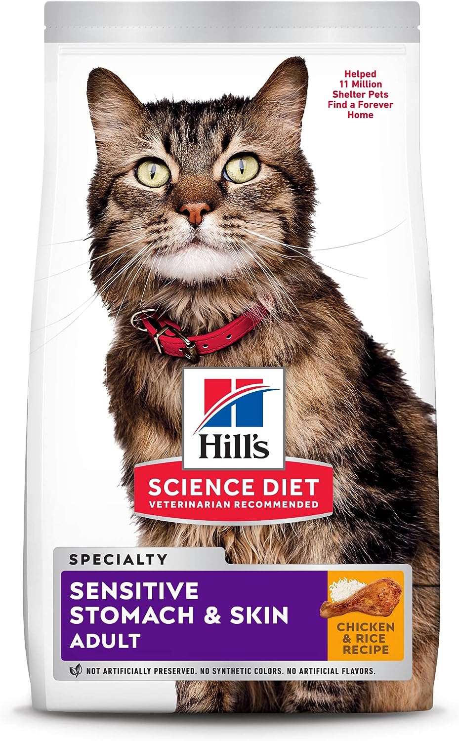 Hill's Science Diet Adult Sensitive Stomach & Skin Chicken & Rice Recipe Dry Cat Food -  Dry Cat Food Hill's Science