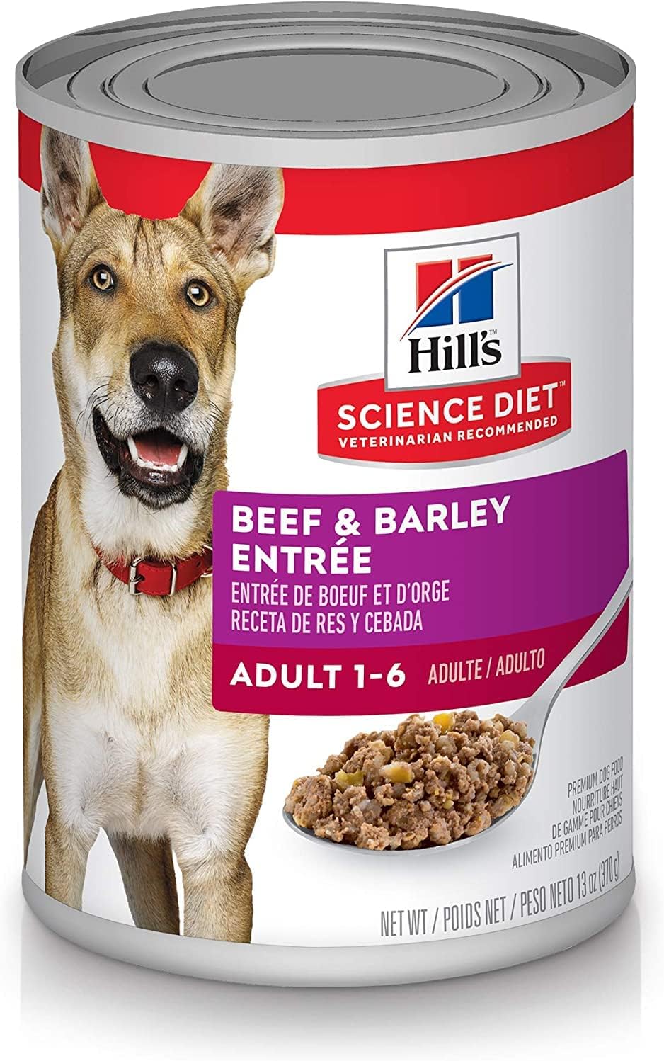 Hill's Science Diet Adult 1-6 Beef & Barley Entree Canned Dog Food, 13 oz., 12-Pack -  Wet Dog Food Hill's Science