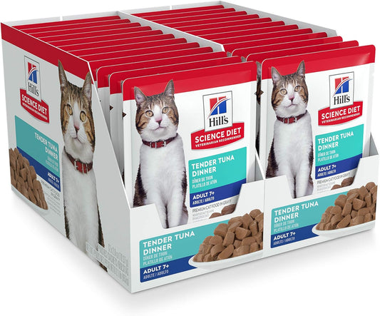 Hill's Science Diet Senior 7+ Tuna Wet Cat Food Pouches 2.8 oz, 24-Pack -  Wet Cat Food Hill's Science