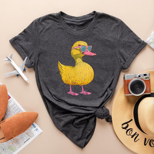Duck Summer Wear Glasses Shirt, Vacation Shirt, Cute Duck Shirt, Duck Lover Shirt, Farmer Shirt, Duck Mom