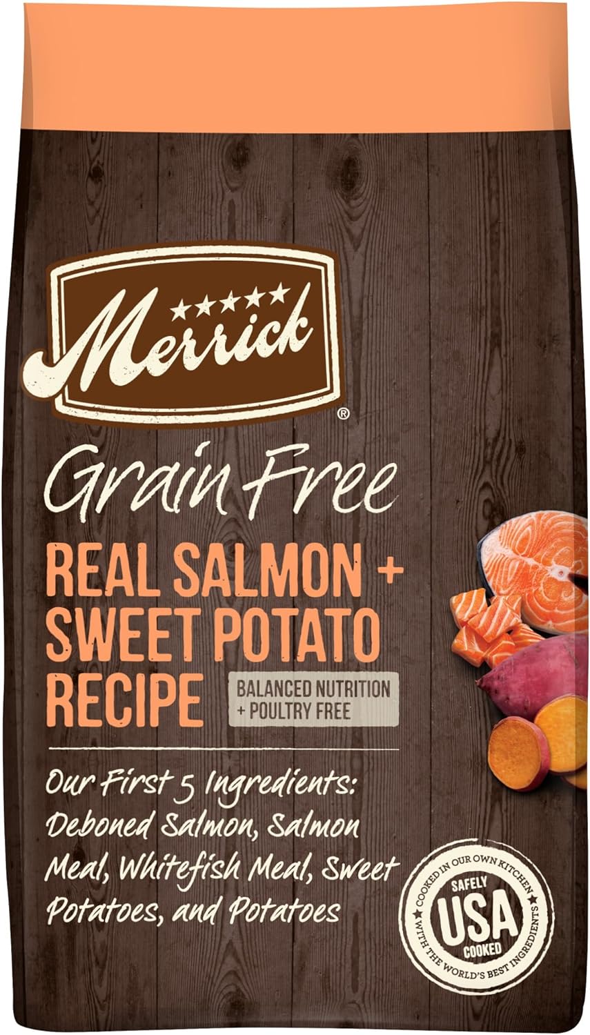 Merrick Grain Free Real Salmon & Sweet Potato Recipe Dry Dog Food -  Dry Dog Food Merrick