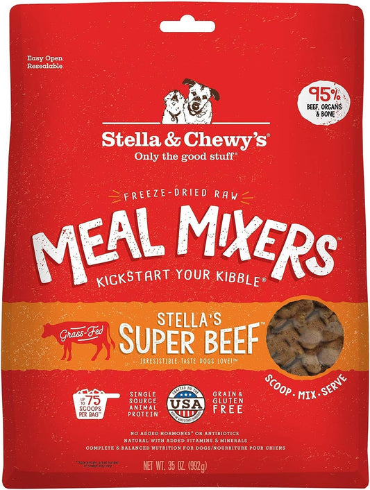 Stella & Chewy's Freeze Dried Raw Super Beef Meal Mixer High Protein Dry Dog Food Topper