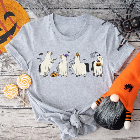 Horse Ghost Halloween Shirt, Horse Cute Shirt, Halloween Horse Lover Shirt