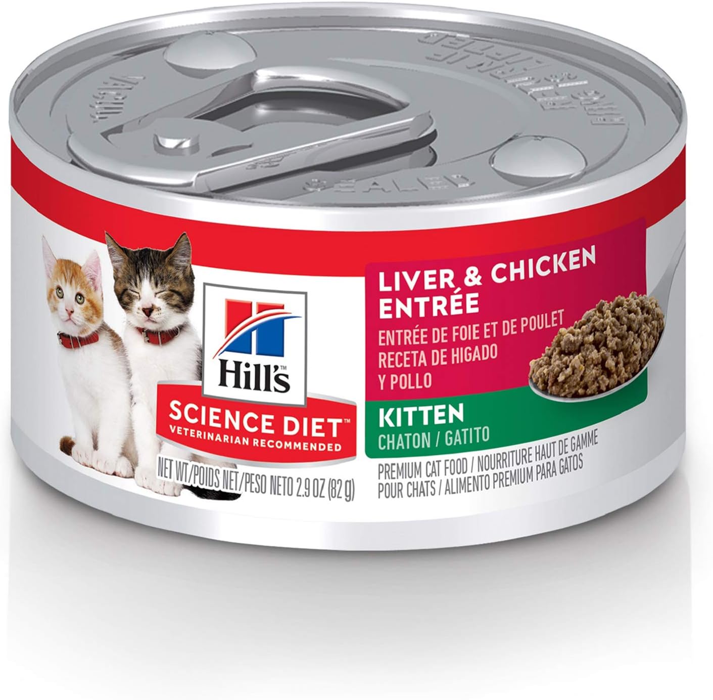 Hill's Science Diet Wet Cat Food, Kitten, Liver & Chicken Recipe, 5.5 oz. Cans, 24-Pack -  Wet Cat Food Hill's Science