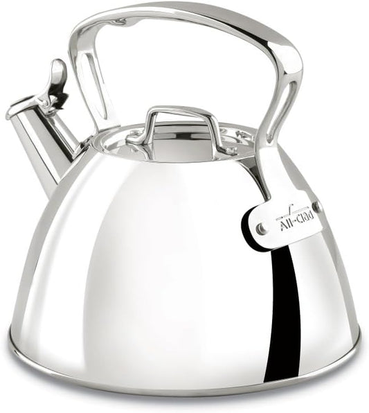 All-Clad Specialty Stainless Steel Tea Kettle 2 QT Induction Pots & Pans, Cookware Silver