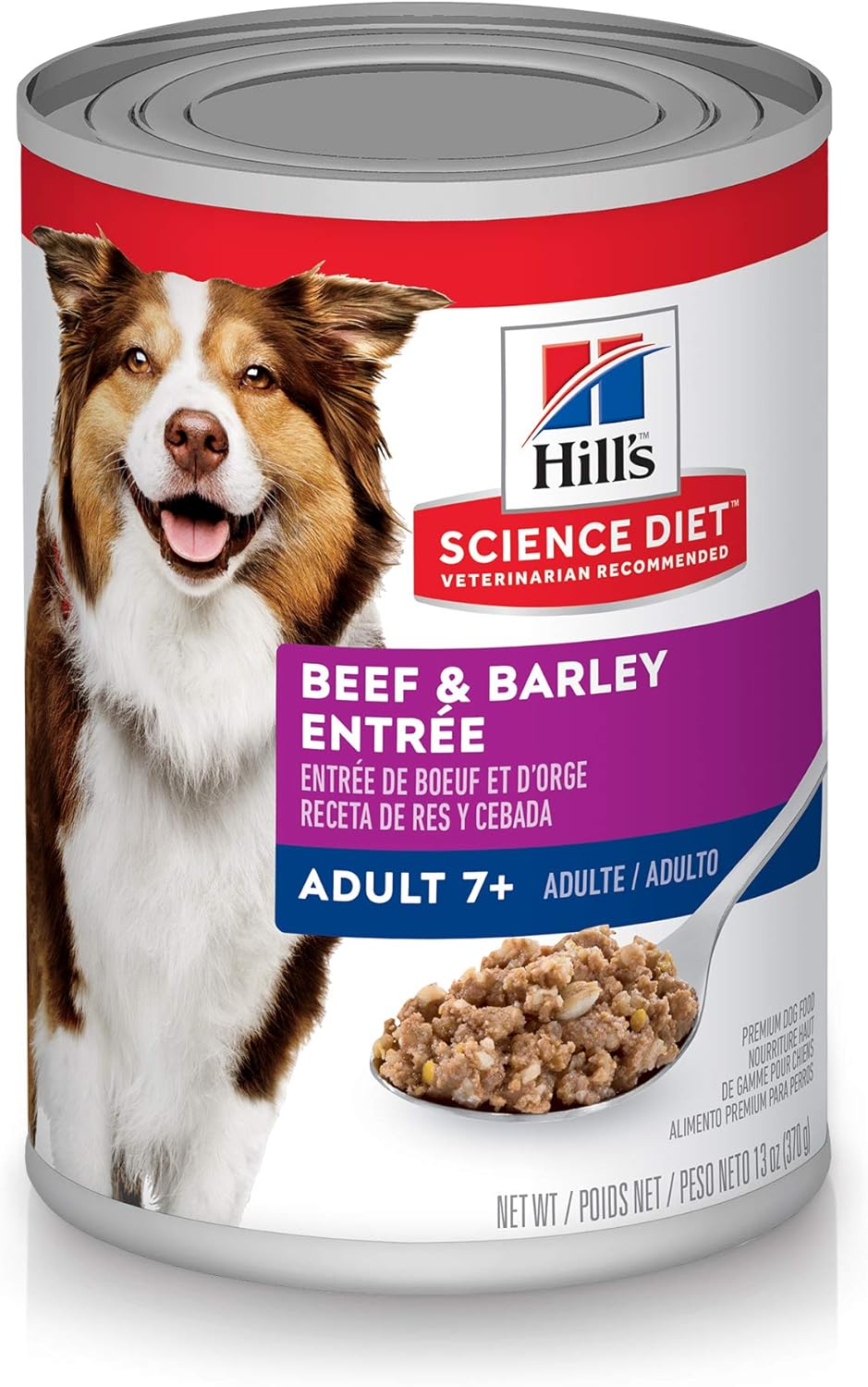 Hill's Science Diet Adult 7+ Beef & Barley Entree Canned Dog Food, 13 oz, 12-Pack -  Wet Dog Food Hill's Science