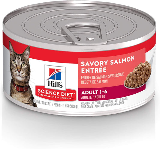 Hill's Science Diet Adult Savory Salmon Entree Canned Wet Cat Food -  Wet Cat Food Hill's Science
