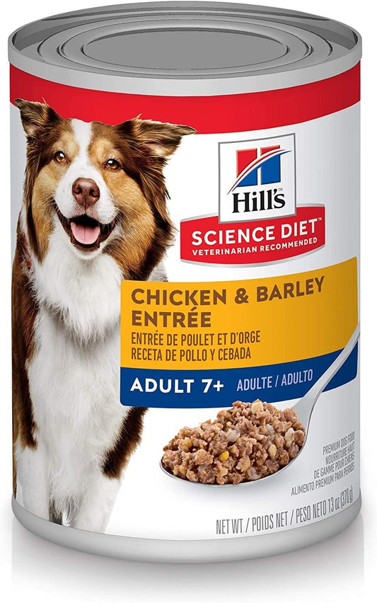 Hill's Science Diet Adult 7+ Chicken & Barley Entree Canned Dog Food, 13 oz, 12-Pack -  Wet Dog Food Hill's Science