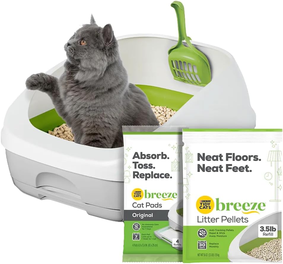 Purina Tidy Cats BREEZE Litter Box System Starter Kit With Pellets & Pads -  Litter Box Purina Tidy Cats
