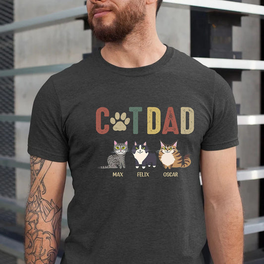 Personalized Cat Dad Shirt, Vintage Cat Dad Shirt, Father's Day Shirt, Cat Shirt for Cat Daddy