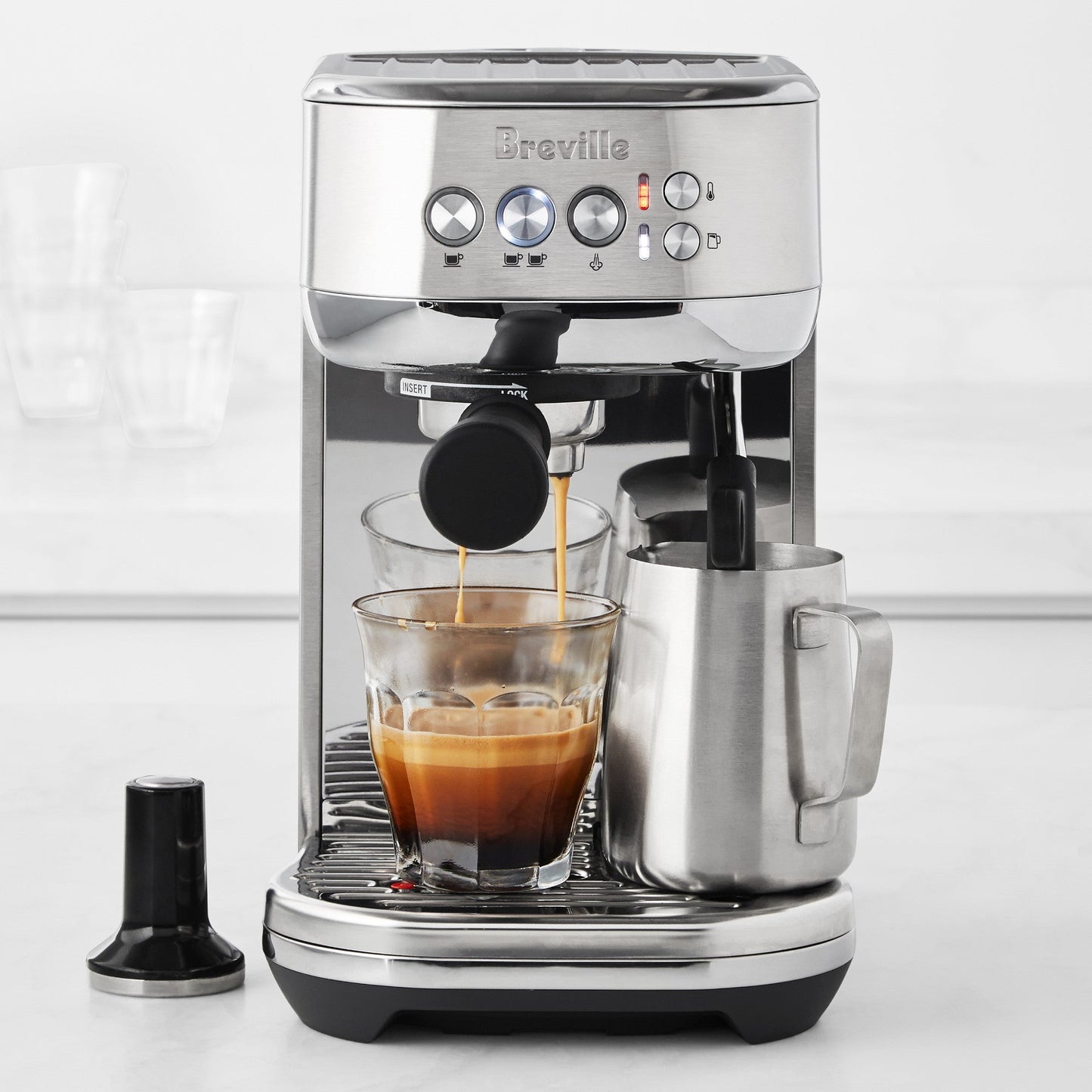 Breville Bambino Plus Espresso Machine,64 Fluid Ounces, Brushed Stainless Steel, BES500BSS